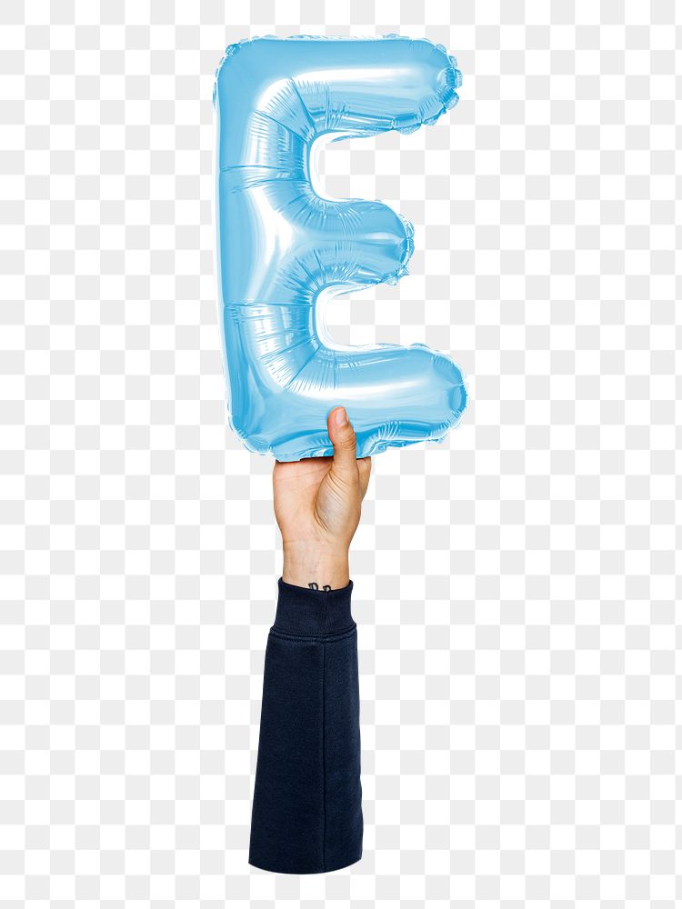 E png English alphabet, balloon uppercase letter on transparent background
