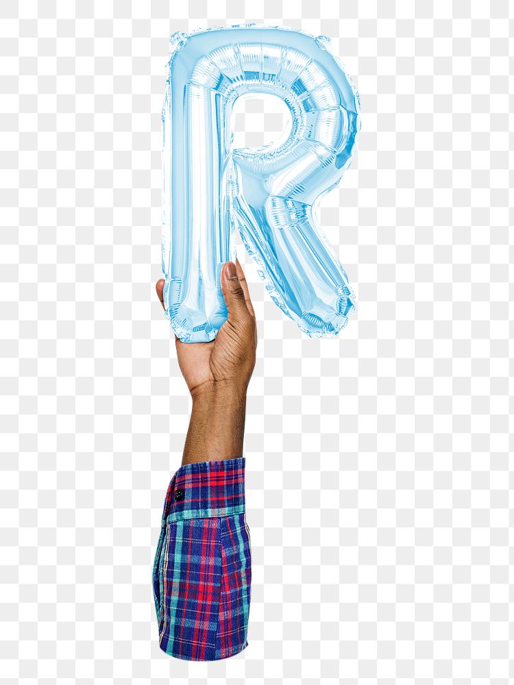 R png English alphabet, balloon uppercase letter on transparent background