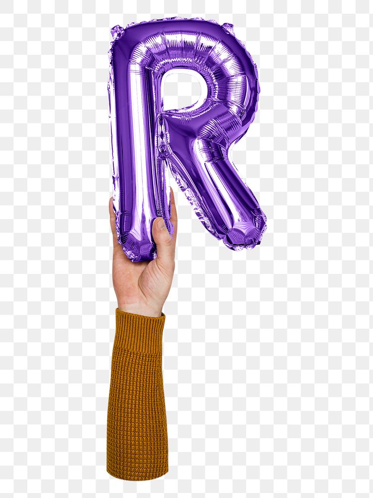 R png English alphabet, balloon uppercase letter on transparent background