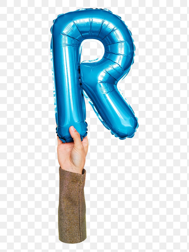 R png English alphabet, balloon uppercase letter on transparent background