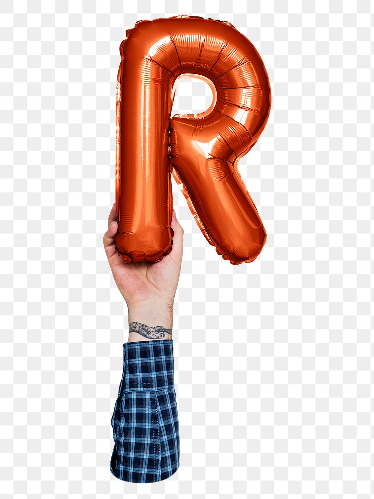 R png English alphabet, balloon uppercase letter on transparent background