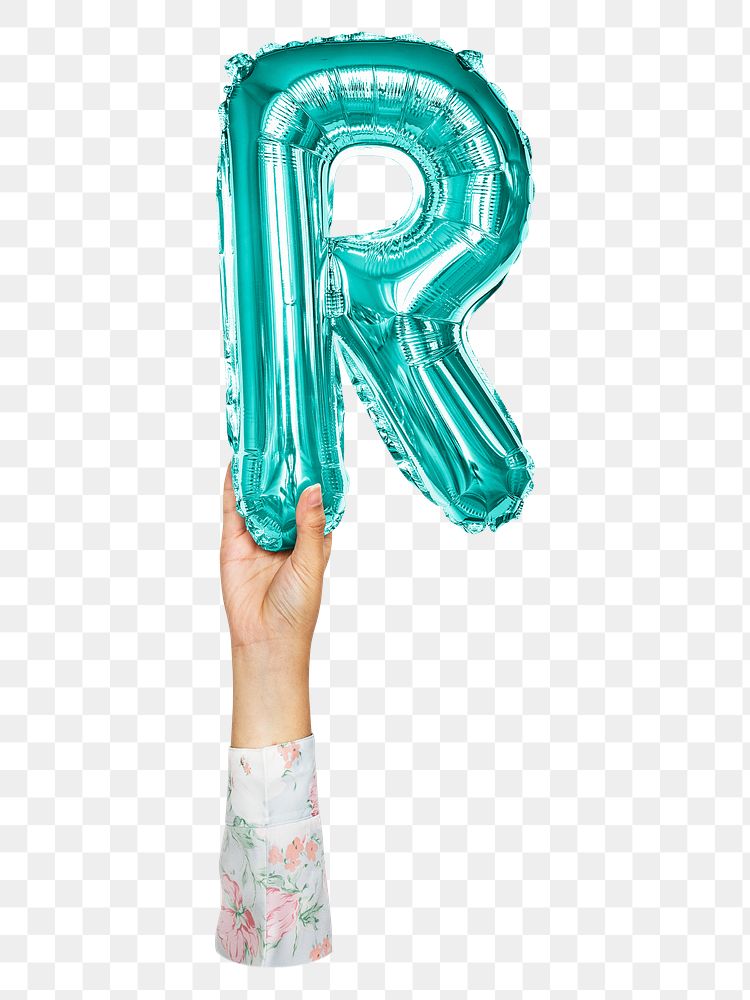 R png English alphabet, balloon uppercase letter on transparent background