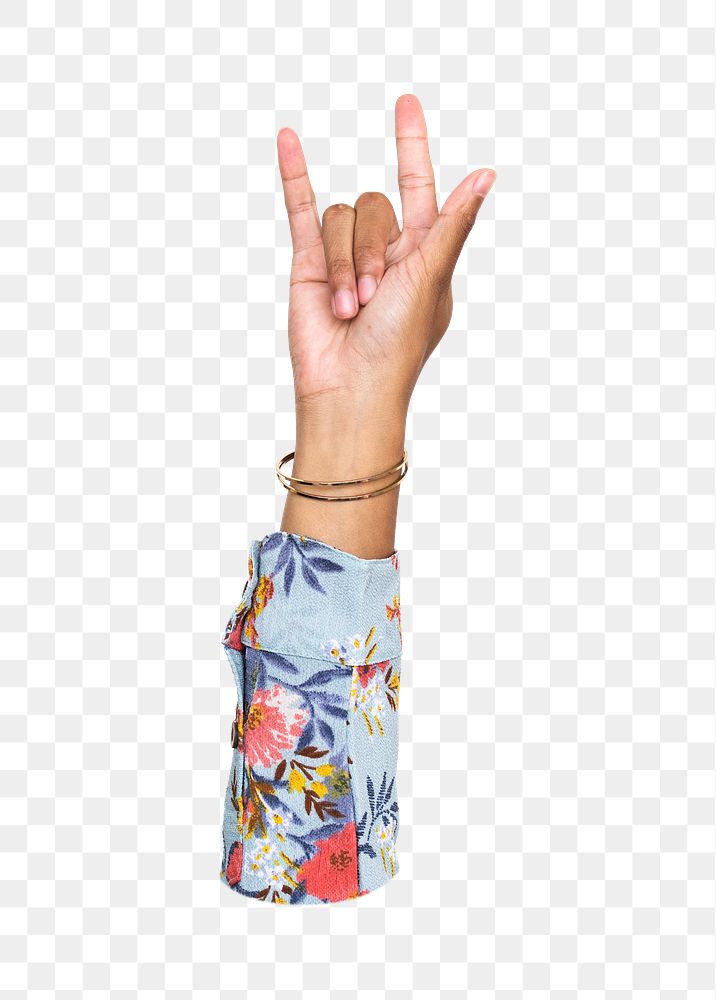ILY png hand sign, transparent background