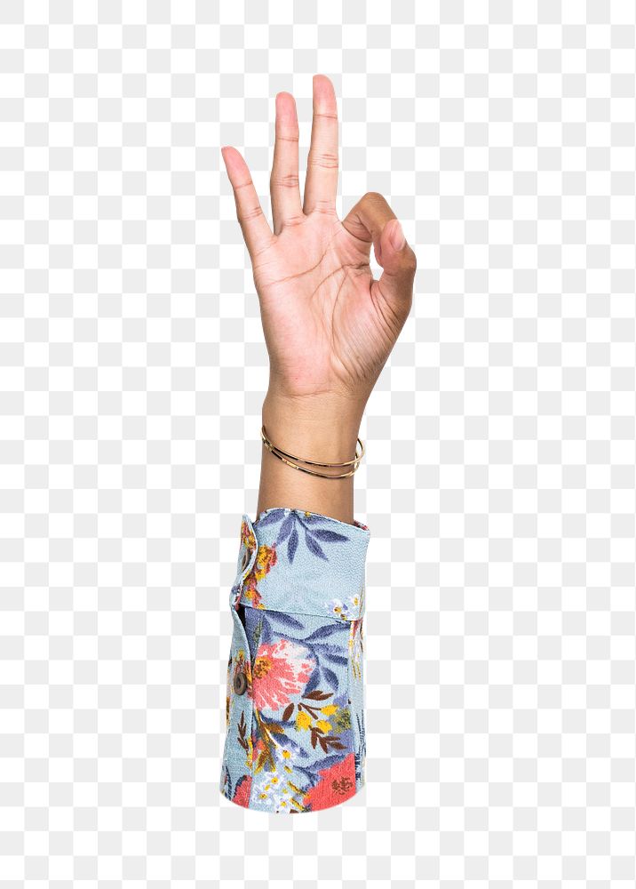 Okay png hand sign, transparent background