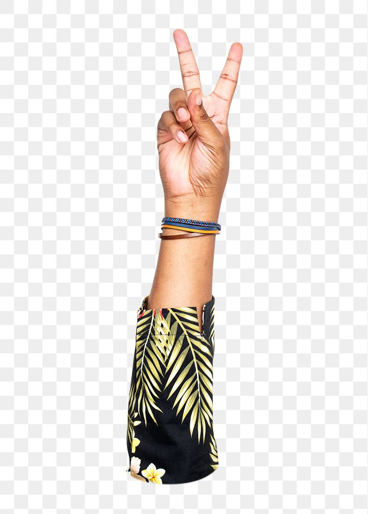 Peace png hand sign, transparent background