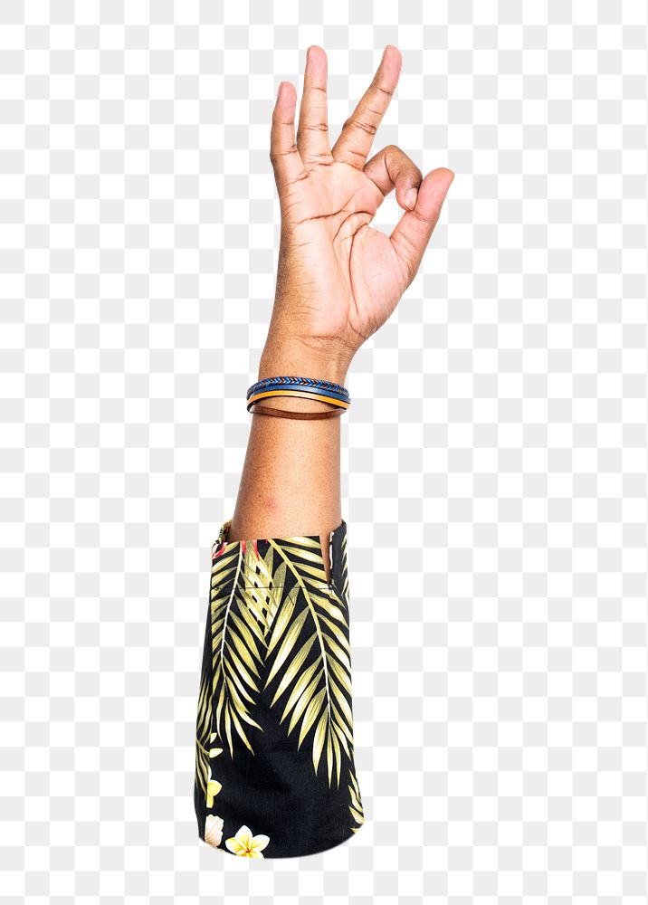 Okay png hand sign, transparent background