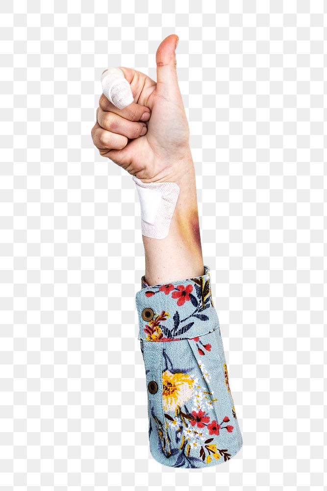 Thumbs up png hand sign sticker, transparent background
