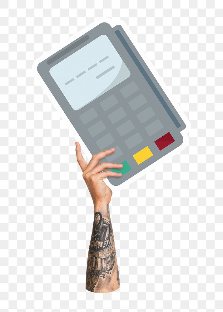 Credit card machine png sticker, transparent background