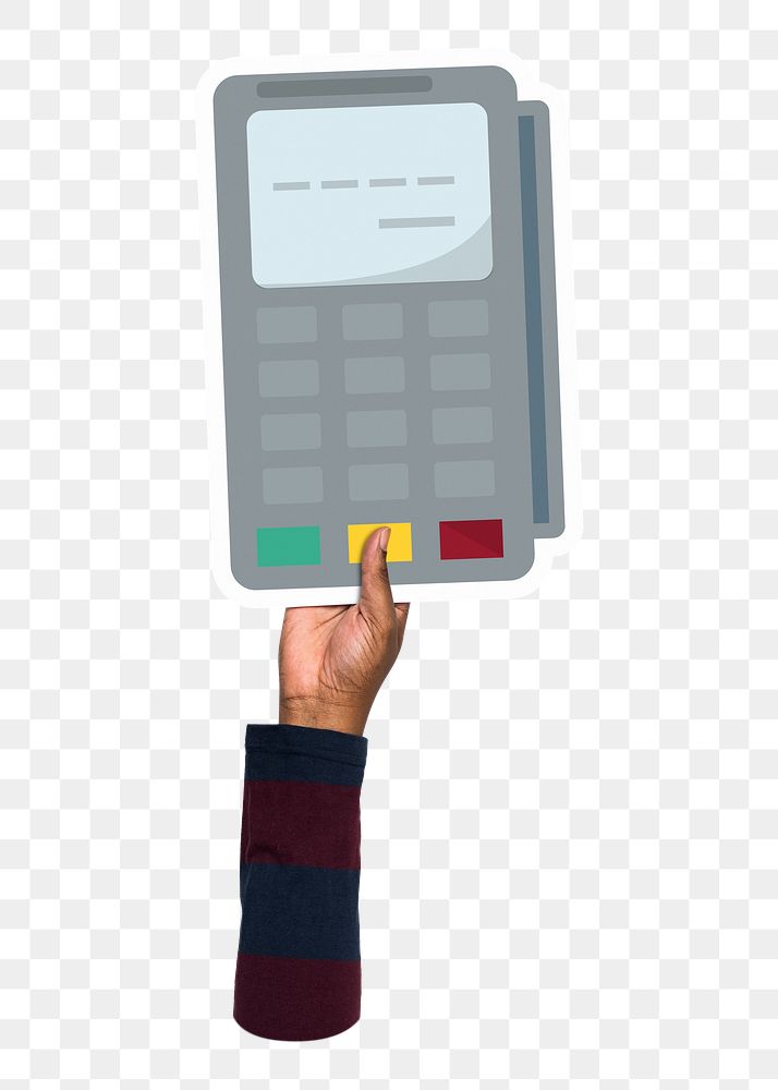 Credit card machine png sticker, transparent background