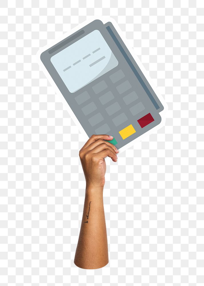 Credit card machine png sticker, transparent background