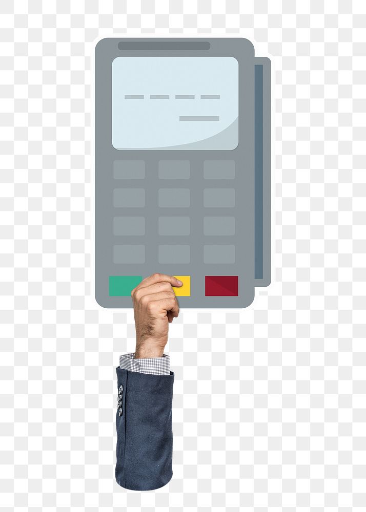 Credit card machine png sticker, transparent background