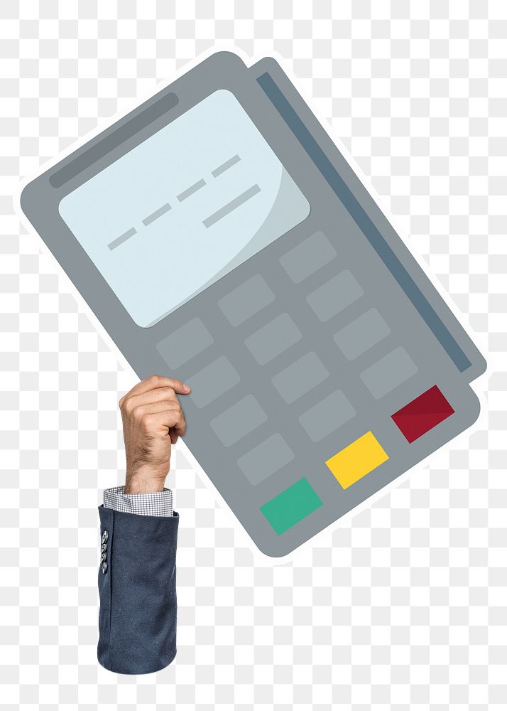 Credit card machine png sticker, transparent background