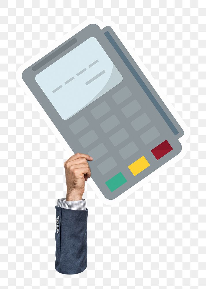 Credit card machine png sticker, transparent background