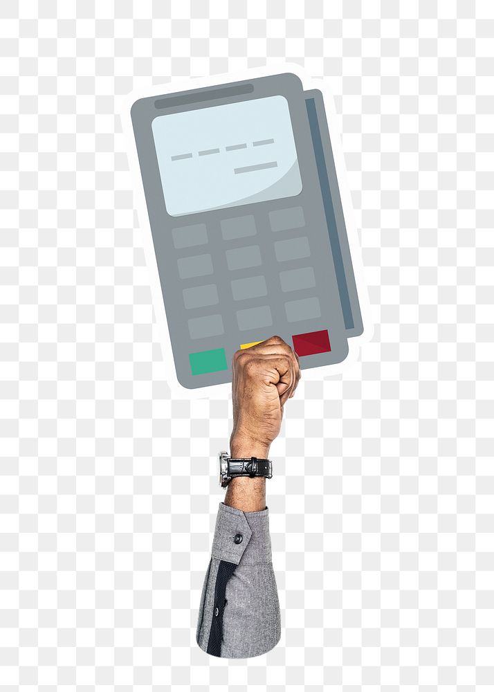 Credit card machine png sticker, transparent background