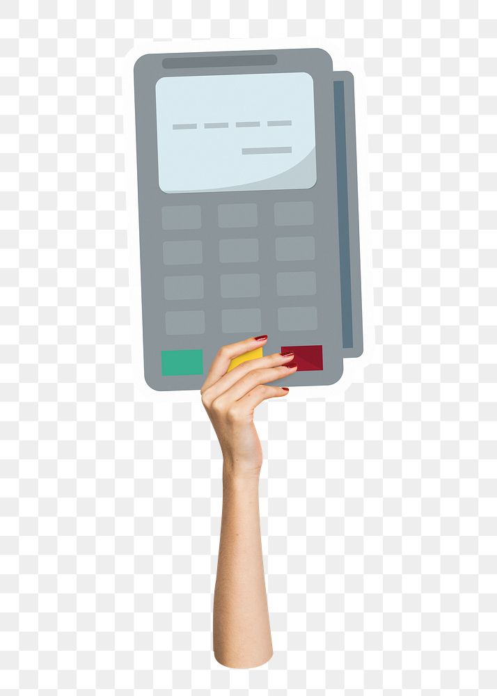 Credit card machine png sticker, transparent background