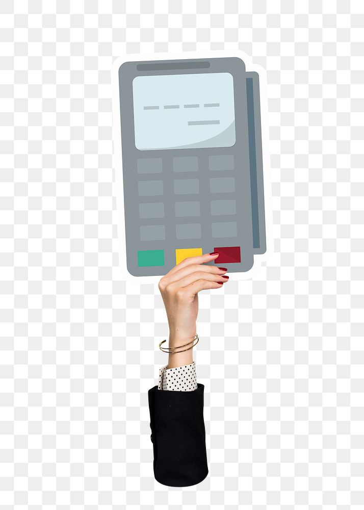 Credit card machine png sticker, transparent background