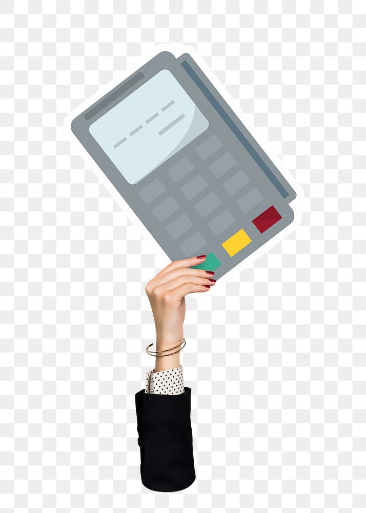 Credit card machine png sticker, transparent background