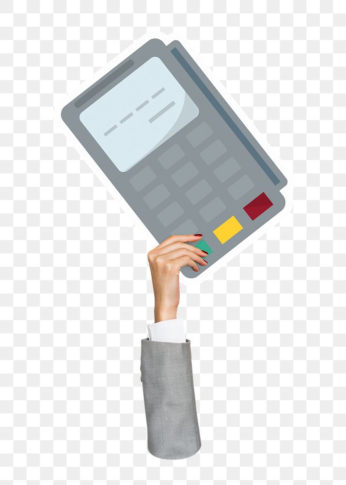 Credit card machine png sticker, transparent background