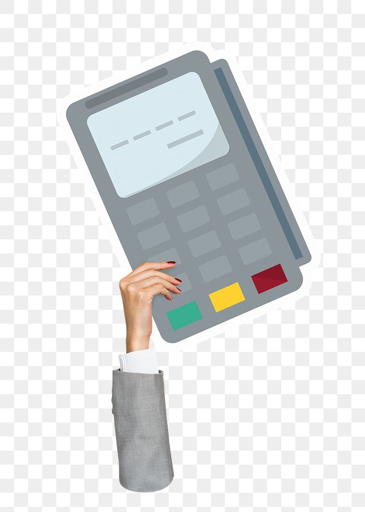 Credit card machine png sticker, transparent background