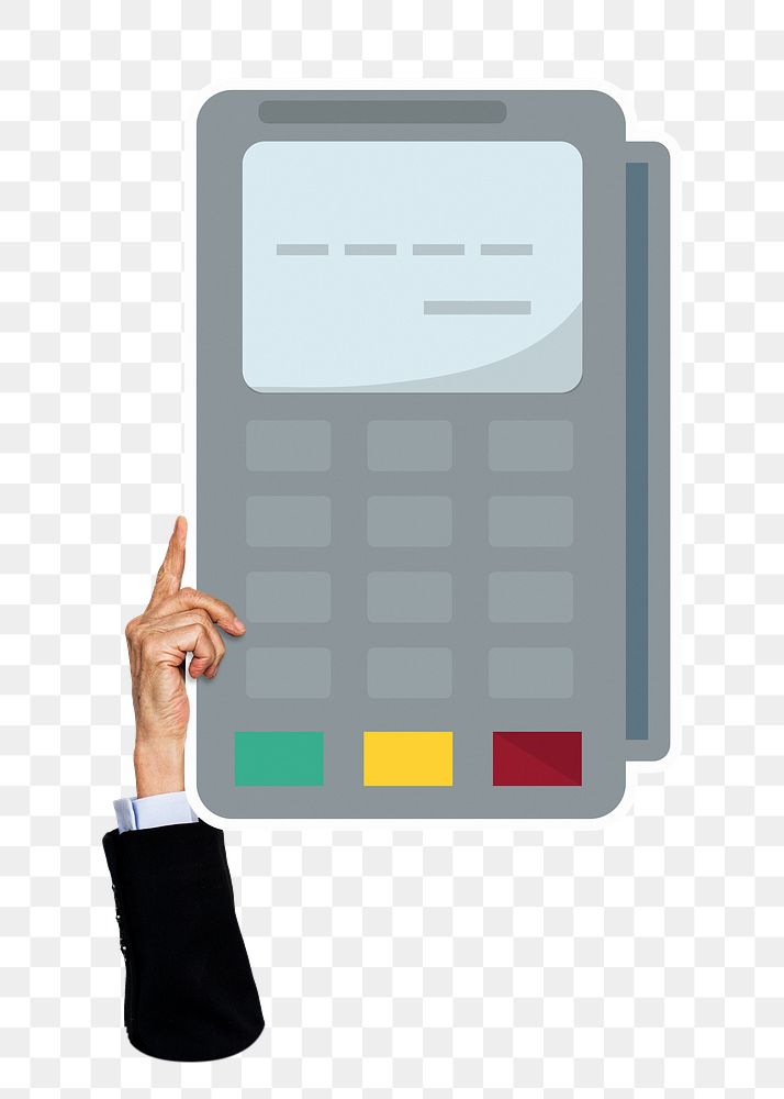 Credit card machine png sticker, transparent background