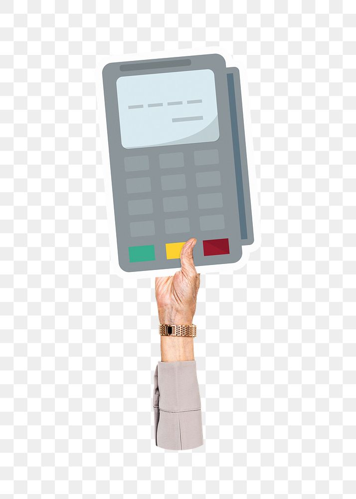 Credit card machine png sticker, transparent background