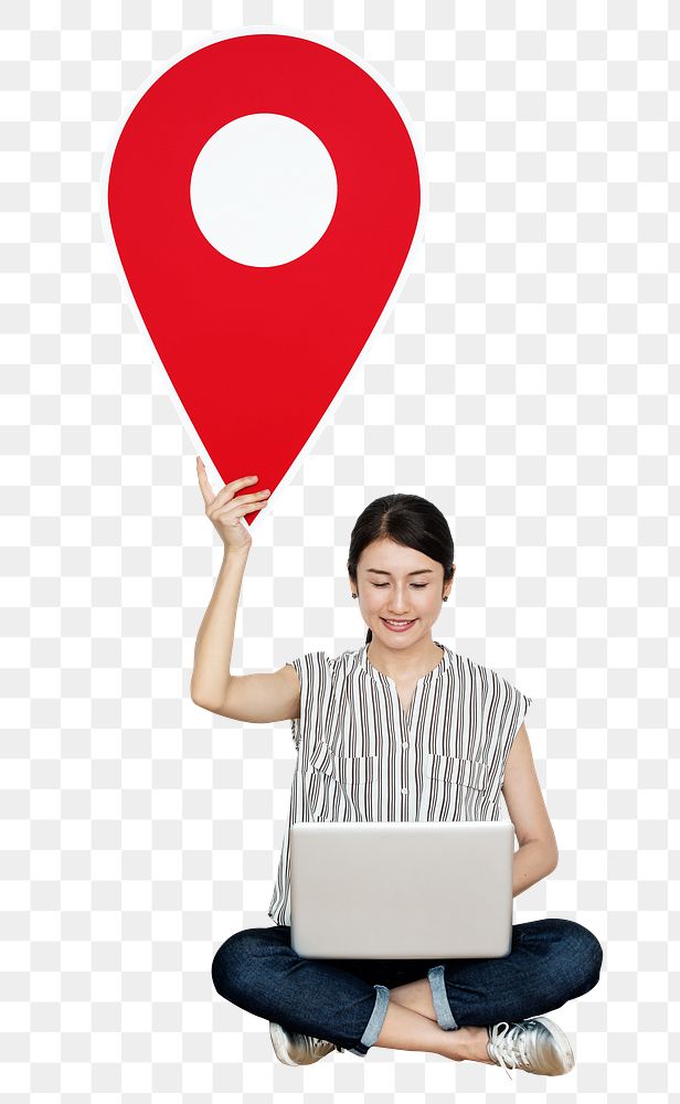 Location pin png element, transparent background