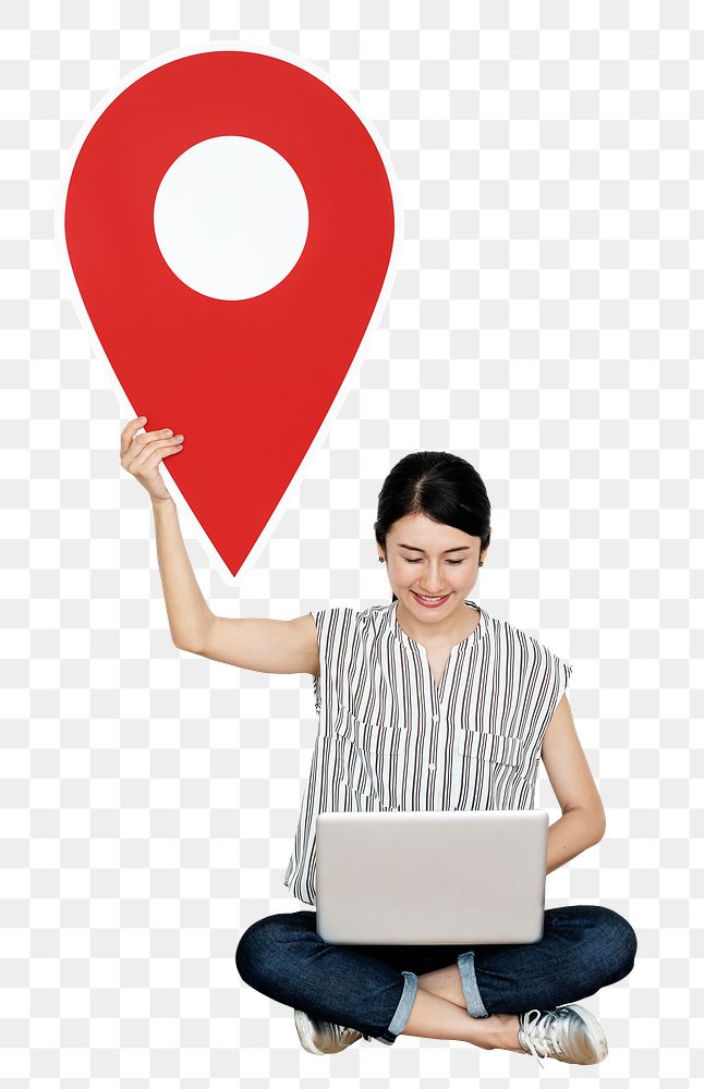 Location pin png element, transparent background