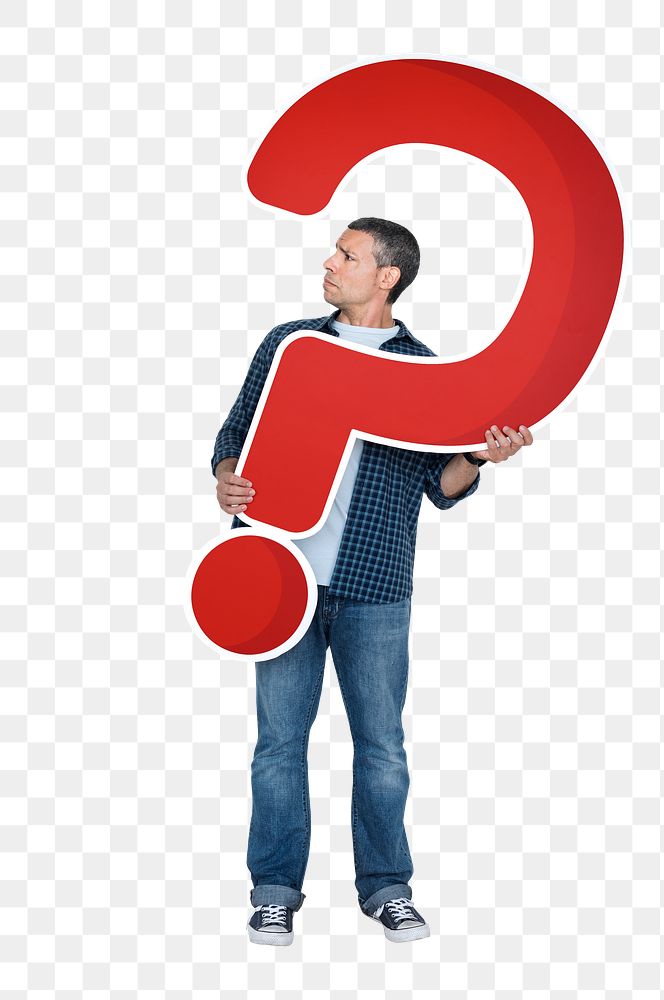 Question mark png element, transparent background