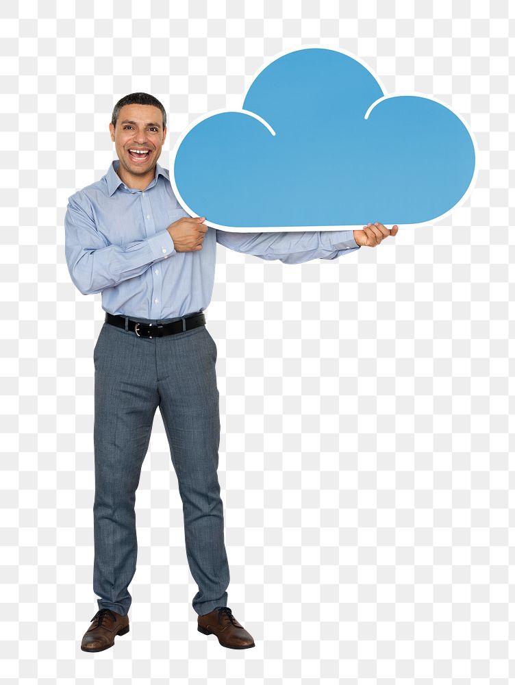 Cloud network png element, transparent background