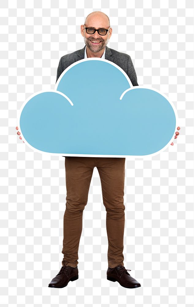 Cloud network png element, transparent background