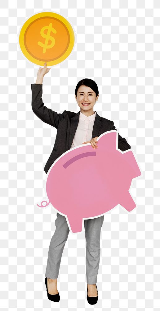 Piggy bank png element, transparent background