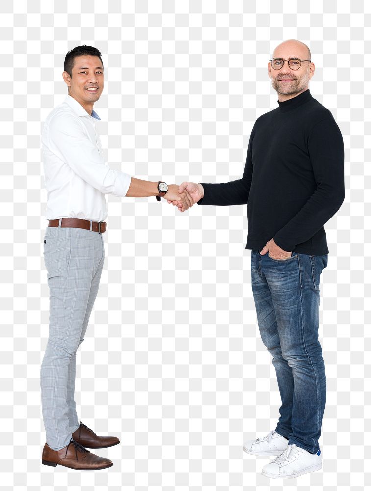 Business handshake png element, transparent background