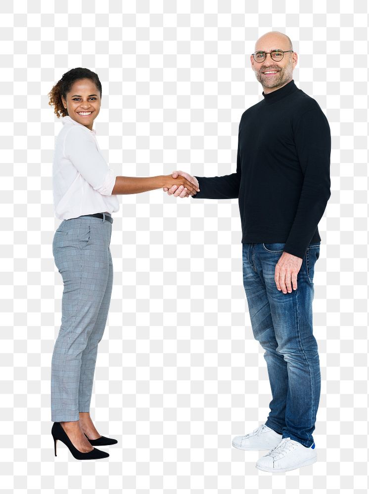 Business handshake png element, transparent background