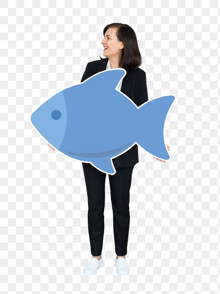 Fish leadership png element, transparent background