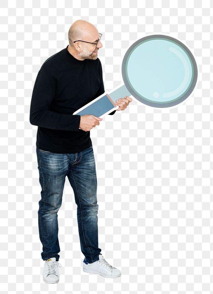 Magnifying glass png element, transparent background