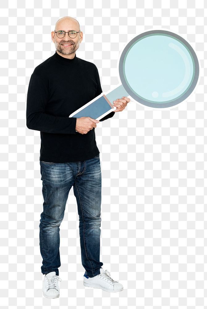 Magnifying glass png element, transparent background