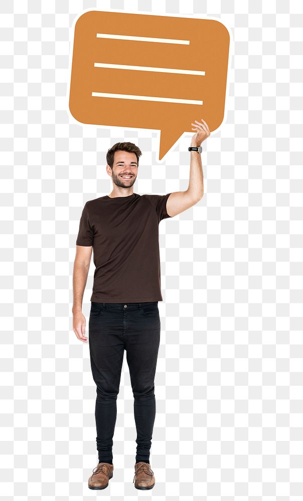 Speech bubble png element, transparent background