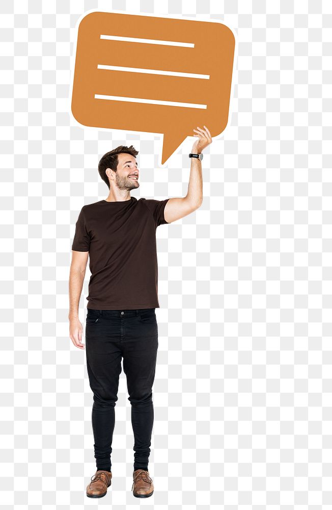 Speech bubble png element, transparent background