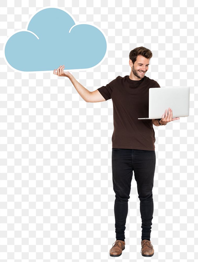 Cloud network png element, transparent background