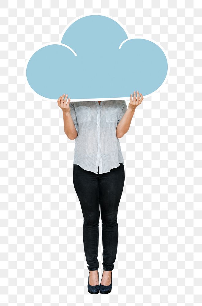 Cloud network png element, transparent background