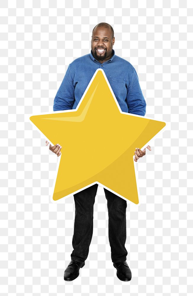 Star rating png element, transparent background