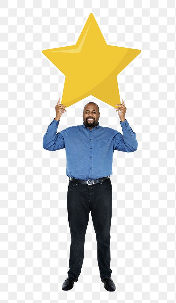 Star rating png element, transparent background