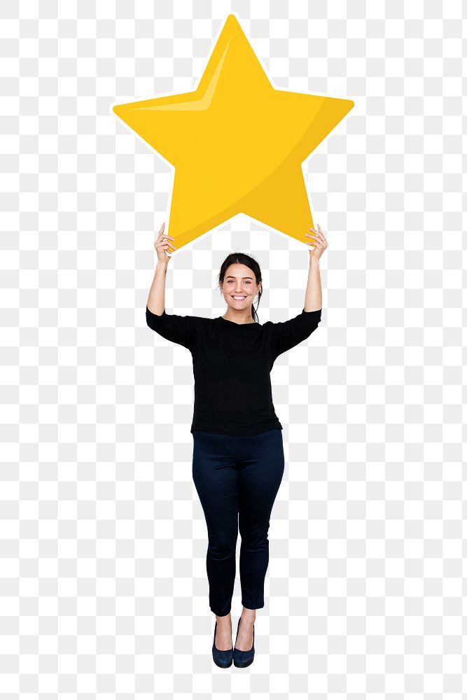 Star rating png element, transparent background