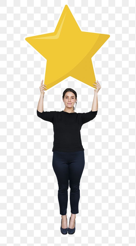 Star rating png element, transparent background