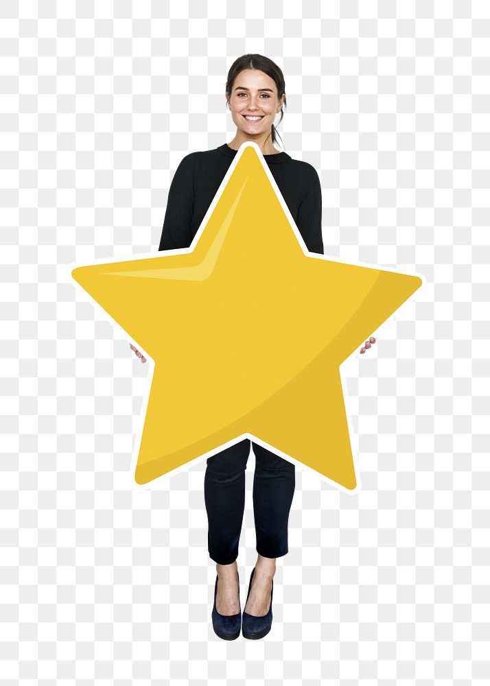 Star rating png element, transparent background