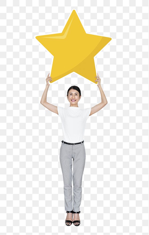 Star rating png element, transparent background