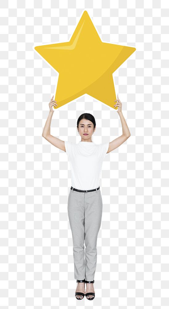 Star rating png element, transparent background