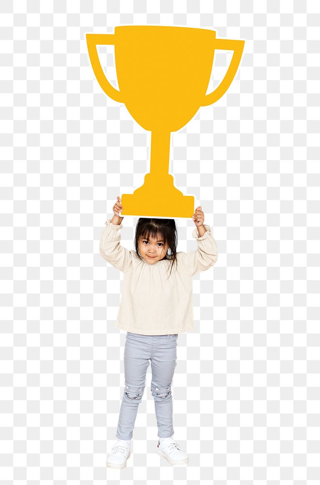 Trophy png element, transparent background