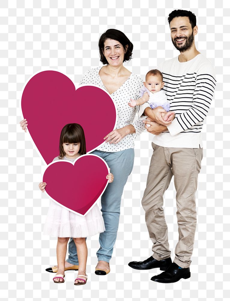 Happy family png element, transparent background