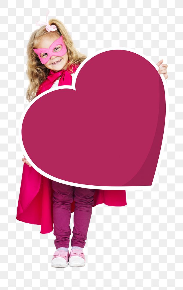 Heart icon png superhero girl, transparent background